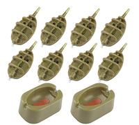 Kingrun 10 Pièces Pêche Méthode Feeder en Ligne de pêche, Inline Méthode De Pêche La Carpe Feeder Mangeoires Moule Plastique Outils à Appâts Accessoires 15g 20g 25g 35g 30g 40g 50g 60g