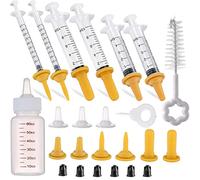 Kingrun Lot de 24 seringues à tétons pour Animaux domestiques et Animaux Sauvages, Chaton biberons d'allaitement avec seringues pour Chatons et Animaux Sauvages