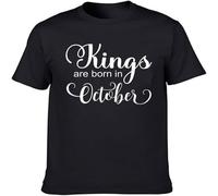 Kings Born in Month September October Men T Shirts Harajuku Graphic Birthday Party Gift Black XXL