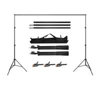 KingSaid 2x2 m Support de Fond Réglable, Professional pour Fond Studio Photo, Solide et Portable, Sac de Transport Inclus, Convient pour Photographie, Diffusion en Direct, Mariage, etc. (2x2m)