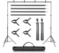 KingSaid 2x3 m Support de Fond Réglable, Professional pour Fond Studio Photo, Solide et Portable, Sac de Transport Inclus, Convient pour Photographie, Diffusion en Direct, Mariage, etc. (2x3m)