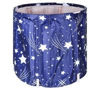 KingSaid Baignoire Pliable Adulte 70 x 65 cm Non Gonflable Baignoire Pliante en PVC pour Usage Domestique Spa pour Adultes sur Pied pour Salle de Bain (Bleu étoilé)