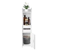 KingSaid Colonne Salle de Bain Étanche - Meuble Colonne de Rangement Gain de Place (68x16x16cm) - Étagères Réglables, Étagère Salle de Bain, Design Compact Anti-Humidité en Composite Bois-Plastique