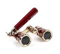 Kingscope 3X25 Jumelles de théâtre et de Spectacle, Lunettes de opéra (Rouges, avec poignée)
