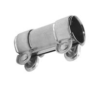 Kingsea Inoxydable Manchon Echappement,ø 55mm×125mm Raccord Echappement,Universel Collier Pot Echappement,Double Collier De Serrage