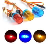 kingsea Lot de 3 lampes clignotantes de police télécommandées, 5 modes, lumières LED ultra lumineuses, rotation à 360°, lumières stroboscopiques compatibles avec camion RC 1/14 Tamiya