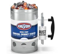 Kingsford Heavy Duty Deluxe Charcoal Chimney Starter | BBQ Chimney Starter for Charcoal Grill and Barbecues, Compact Easy to Use Chimney Starters and BBQ Grill Tools, Silver