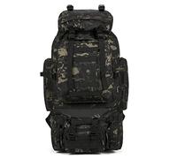 King'sGuard Sac à dos Molle 100 l pour camping et randonnée, Noir-cp, Medium, Sac à dos randonnée