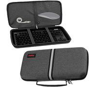 Kingshion Sac de transport de voyage rigide, étui de clavier 80 % compatible avec clavier portable sans fil 87 touches, pour jeu mécanique sans fil, Logitech G et Razer DeathStalker.