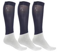 Kingsland Lot de 3 paires de chaussettes classiques unisexes bleu marine - Légères, indéformables et confortables (bleu, 29-35)
