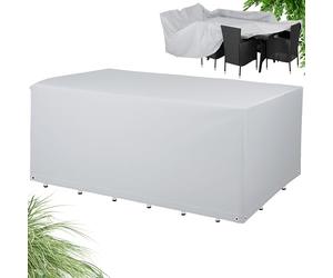Kingsleeve Housse Protection pour Salon de Jardin 8+1 bâche Gris 308x138x89 cm Oxford 420 D indéchirable Hydrofuge