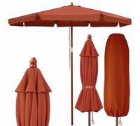 Kingsleeve Parasol de Jardin en Bois Ø 330 cm Terracotta Pare-Soleil avec Protection UV50+ Protection Solaire extérieur