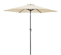 Kingsleeve® Parasol de jardin extérieur LED solaire 270cm beige Pare-soleil inclinable avec manivelle Protection UV 80+