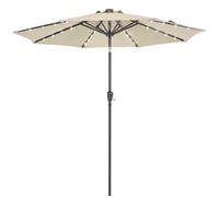 Kingsleeve® Parasol de Jardin extérieur LED Solaire 300cm crème Pare-Soleil inclinable avec manivelle Protection UV 80+