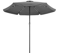 Kingsleeve® Parasol de Jardin extérieur LED Solaire 330cm Anthracite Pare-Soleil en Aluminium avec manivelle Protection UV 80+