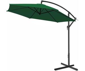 Kingsleeve® Parasol déporté Ø 300 cm inclinable Vert Parasol en Aluminium avec manivelle Jardin Protection UV 40+