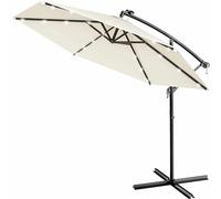 Kingsleeve® Parasol déporté inclinable Ø 300cm Pare-Soleil en Aluminium avec éclairage LED Protection UV80+ Jardin