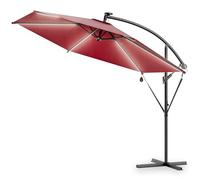 Kingsleeve® Parasol déporté inclinable Ø 330cm rouge Pare-soleil en aluminium avec éclairage LED Protection UV80+ jardin