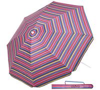 Kingsleeve Parasol UV 50+ sac de transport - Grand parasol de plage imperméable - Inclinable - Réglable en hauteur - Piquet de terre - Pour balcon, plage - Rond - Multicolore