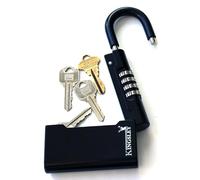 Kingsley Guard-a-Key Boîte à clés portable noire, réinitialisable et à combinaison, idéale pour les clés de maison, les agents immobiliers, les locations de vacances, avec crochet de suspension (1