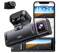 Kingslim D4PRO Dash Cam Avant et arrière - 4K + 2K Double caméra de Tableau de Bord avec WiFi GPS, Enregistrement intérieur optionnel, Commande vocale, Type C, Prise en Charge 256 Go Max