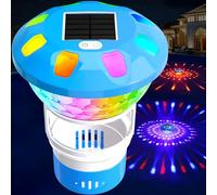 KingSom 2026 Diffuseur Chlore Piscine, Distributeur de Chlore Flottant avec Lumineux Solaire, Contrôle par Bouton Distributeur de Chlore pour Piscine Réglable, Doseur de Chlore,Flotteur Chlore Piscine