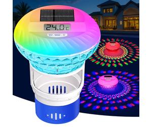 KingSom 2026 Diffuseur Chlore Piscine, Distributeur de Chlore Flottant avec Lumineux Solaire, Contrôle par Bouton Distributeur de Chlore pour Piscine Réglable