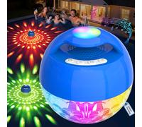 KingSom 2026 Enceinte Piscine avec Lumière Dessus,Enceinte Bluetooth Flottante étanche IP68,Enceinte Piscine Flottante,BT5.4,Son Stéréo,Autonomie 24H,Enceinte Bluetooth Portable,Haut Parleur Puissante