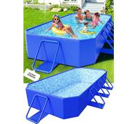 KingSom Piscine Tubulaire rectangulaire,Piscine hors Sol rectangulaire,Surdimensionné et Épaissi,Piscine Metal Frame Piscine Tubulaire,Facile à Ranger,Piscine Pliable,Piscine Adulte, 229 x 127 x 51 cm