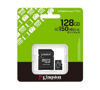 Kingston 128GB microSDXC Canvas Select Plus Gen3 150MB/s A1 Card + Adapter - Carte SD