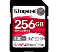 Kingston Technology 256GB Canvas React Plus SDXC UHS-II 300R/260W U3 V90 for Full HD/4K/8K