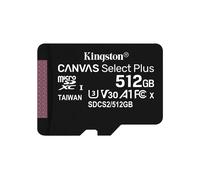 Kingston Technology Canvas Select Carte micSDXC Plus 100R A1 C10 de 512 Go + ADP