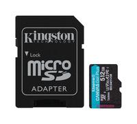 Kingston Canvas Go! Plus - Carte mémoire flash (adaptateur microSDXC vers SD inclus(e)) - 512 Go - A2 / Video Class V30 / UHS-I U3 / Class10 - microSDXC UHS-I G