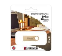 Kingston 64GB 220MB/s Metal USB 3.2 Gen 1 DataTraveler SE9 G3 - Clé USB