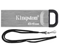 Kingston 64GB DataTraveler Kyson High Performance up to 200MB/s USB 3.2 Metal Flash Drive DTKN/64GB Bundle with (1) GoRAM Black Lanyard (64GB, 1 Pack)