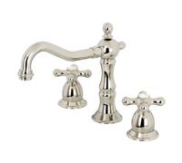 Kingston Brass KS1976AX Heritage Widespread Bathroom Faucet, Polished Nickel, 8 x 7.56 x 7.44