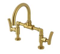 Kingston Brass KS2177TKL Robinet de salle de bain pont avec pop-up en laiton, laiton brossé