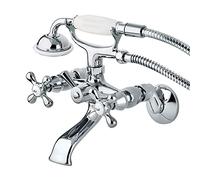 Kingston Brass KS265C Clawfoot Tub mont Faucet mur, Chrome poli