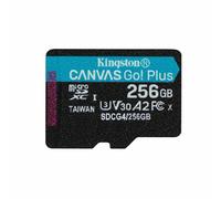 Kingston Technology Carte microSDXC Canvas Go Plus Gen4 200 Mo/s A2 U3 V30 256 Go + adaptateur
