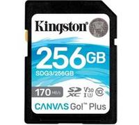 Kingston Carte mémoire SD Canvas Go! Plus 256 Go 170 Mo/s C10 UHS-I U3 V30