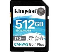 Kingston Canvas Go! Plus - Carte mémoire flash - 512 Go - Video Class V30 / UHS-I U3 / Class10 - SDXC UHS-I Or G