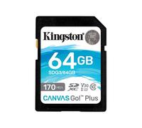 Kingston Canvas Go! Plus - Carte mémoire flash - 64 Go - Video Class V30 / UHS-I U3 / Class10 - SDXC UHS-I