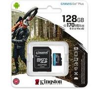 Kingston Canvas Go! Plus - Carte mémoire flash (adaptateur microSDXC vers SD inclus(e)) - 128 Go - A2 / Video Class V30 / UHS-I U3 / Class10 - microSDXC UHS-I Multicolore G