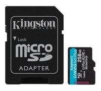 Kingston Technology Carte microSDXC Canvas Go Plus Gen4 200 Mo/s A2 U3 V30 256 Go + adaptateur