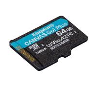 Kingston Canvas Go Plus microSD Carte mémoire Classe 10, UHS-I 64Go microSDXC 170R A2 U3 V30 Single Pack sans ADP