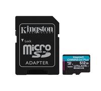 Kingston Canvas Go! Plus - Carte mémoire flash (adaptateur microSDXC vers SD inclus(e)) - 512 Go - A2 / Video Class V30 / UHS-I U3 / Class10 - microSDXC UHS-I G