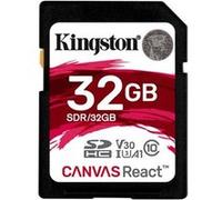 Kingston Canvas React - Carte mémoire flash - 32 Go - A1 / Video Class V30 / UHS-I U3 / Class10 - SDHC UHS-I G