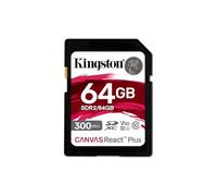 Carte Mémoire SD - Kingston - Canvas React Plus - 64 Go - 300 MB/s - UHS-II U3 V90