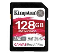 Kingston Canvas React Plus - Carte mémoire flash - 128 Go - Video Class V60 / UHS-II U3 / Class10 - SDXC UHS-II