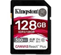 Kingston Technology 128GB Canvas React Plus SDXC UHS-II 300R/260W U3 V90 for Full HD/4K/8K